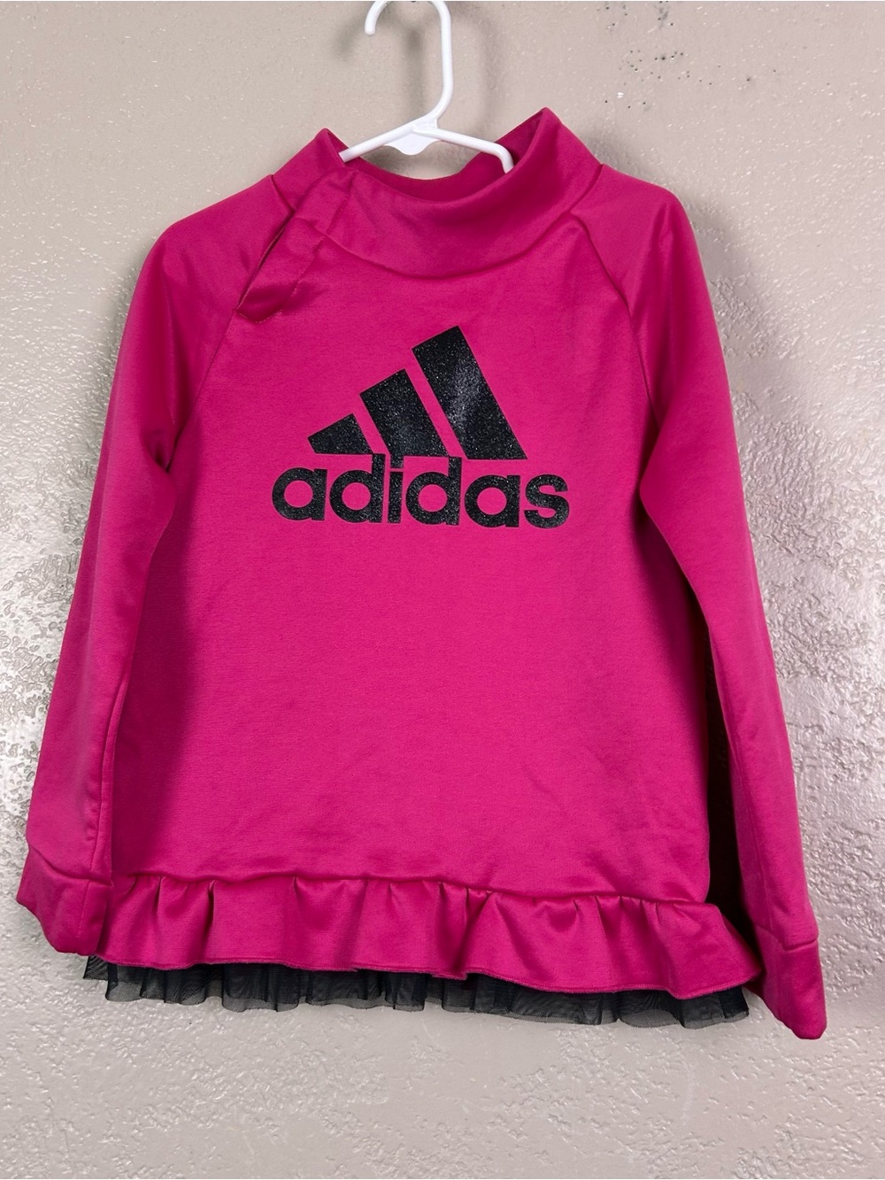 Choose 5 for $30 adidas Hot Pink Long-Sleeve Girls' Rashguard with Ruffle Hem